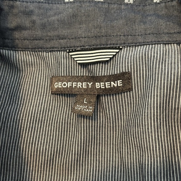 Geoffrey Beene men’s gray long sleeve button down shirt size large - Picture 8 of 9